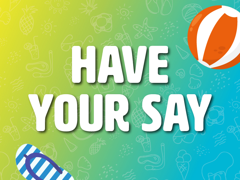 A graphic with the words Have your Say