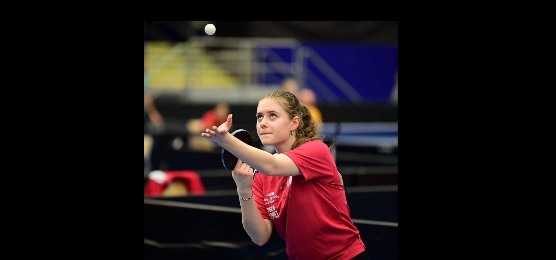 Maja playing table tennis