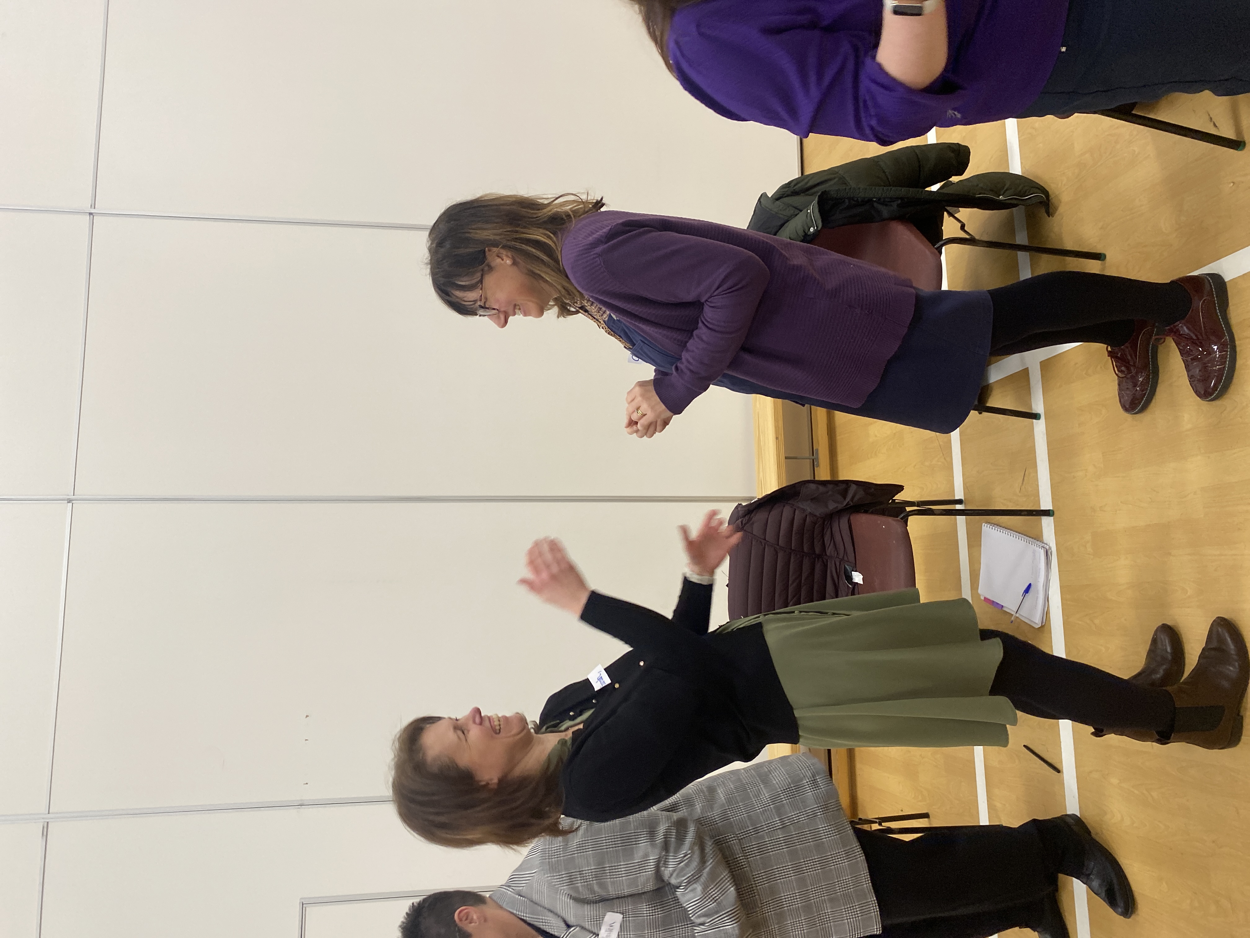 teachers learning how to deliver a 'Beat It' drumming session