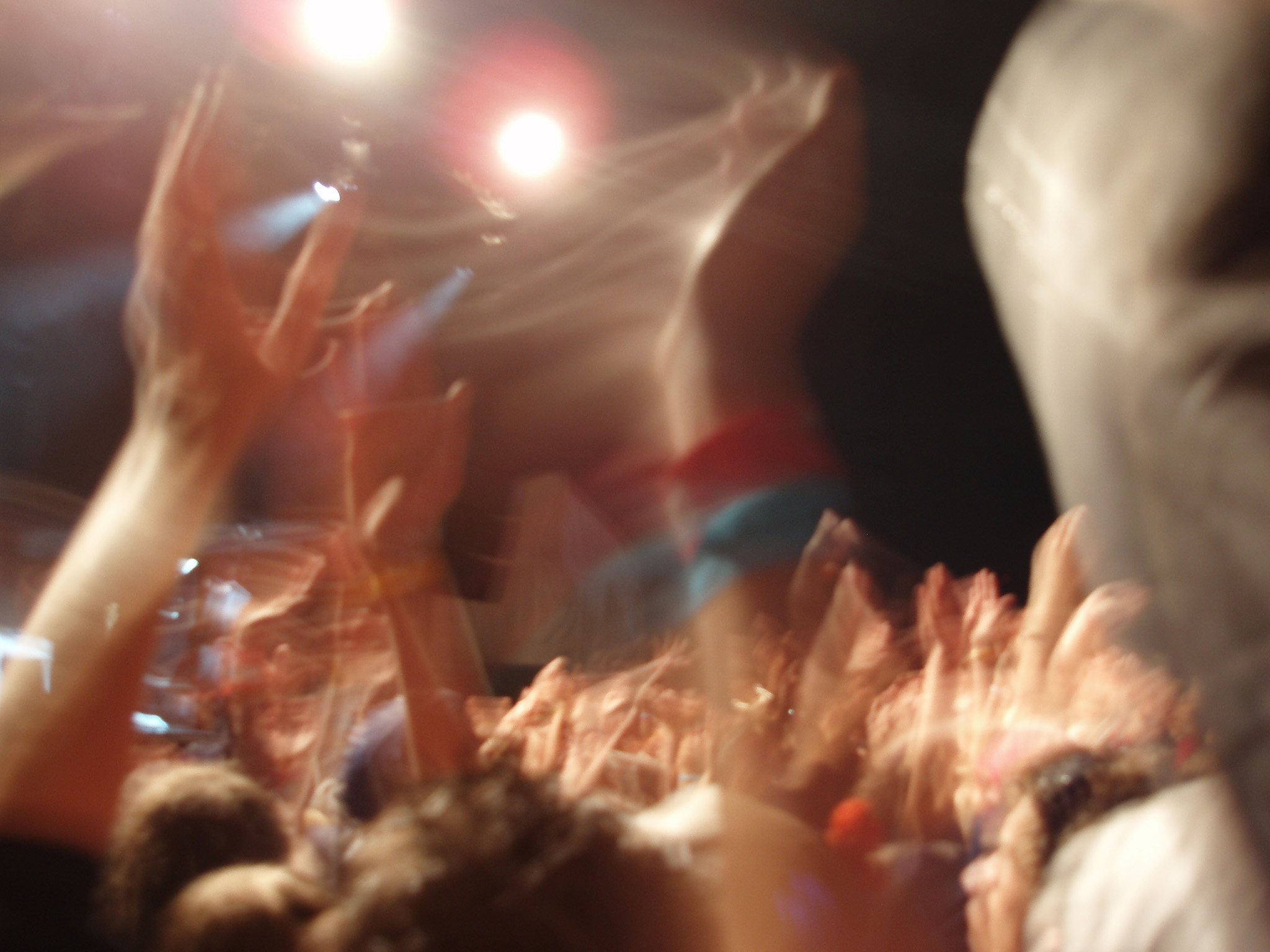 Audience with their hands in the air