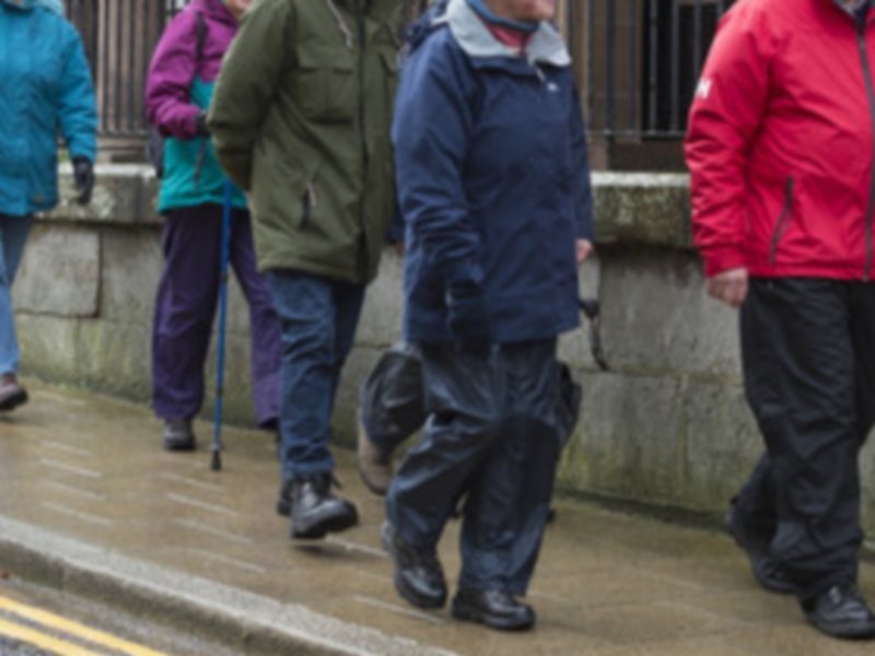 group of walkers on pavement