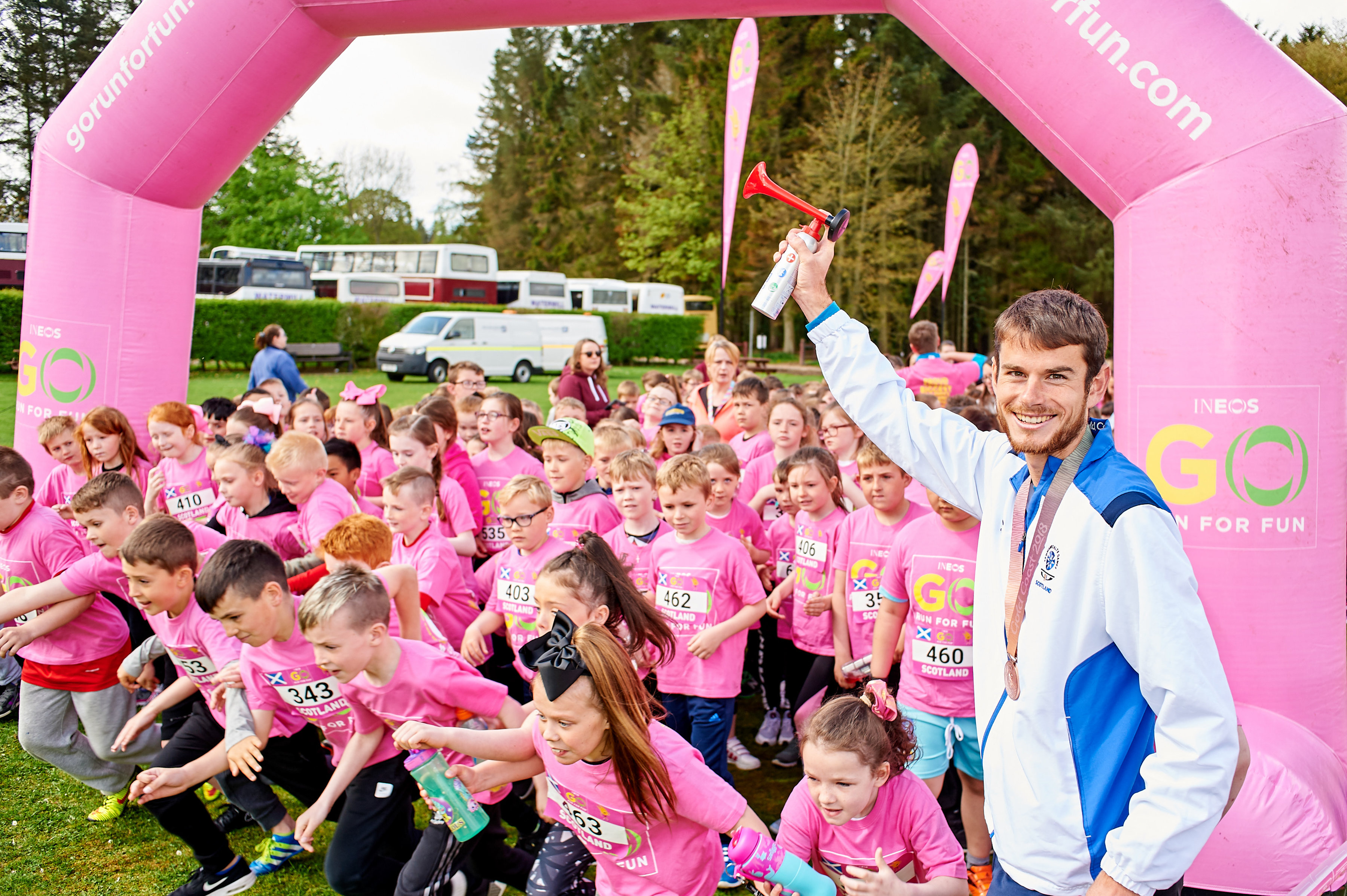 Children preparing to run a Cross Country