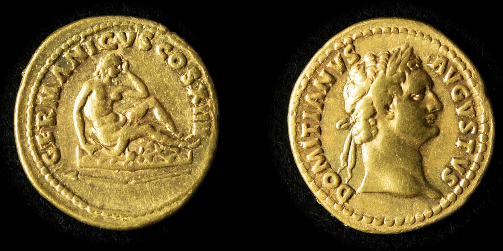 Gold Roman coin.