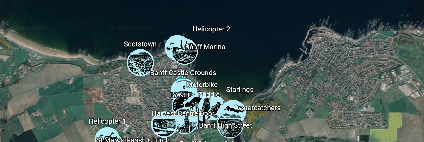 Map of recordings over moray firth