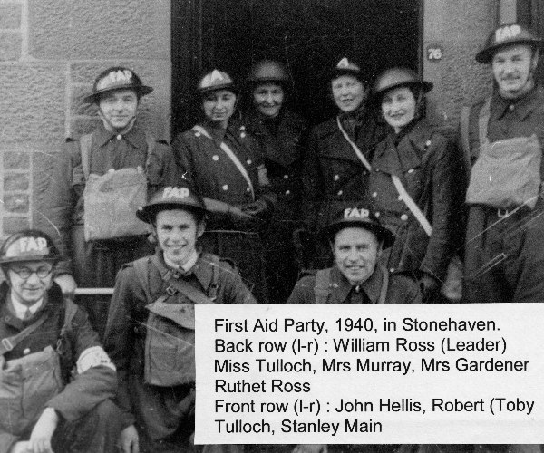 A group of first aiders helping out in Stonehaven in 1940