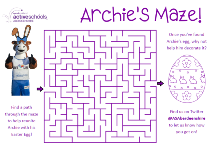 Decorative image of a maze and path to find an Easter egg