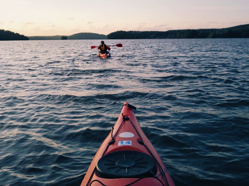 A kayak out on the water