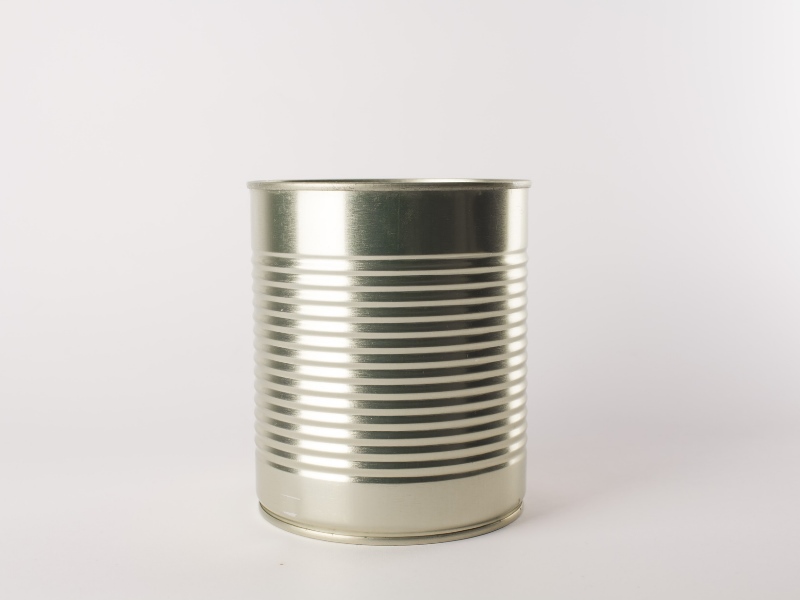 A tin can on a white background