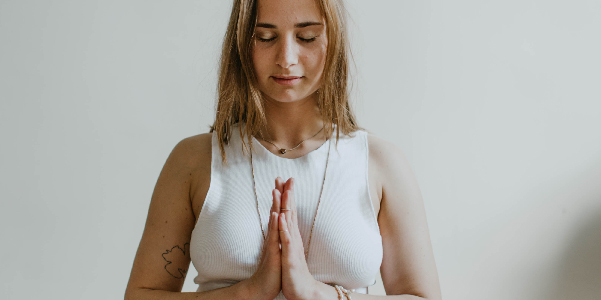 A person practicing yoga