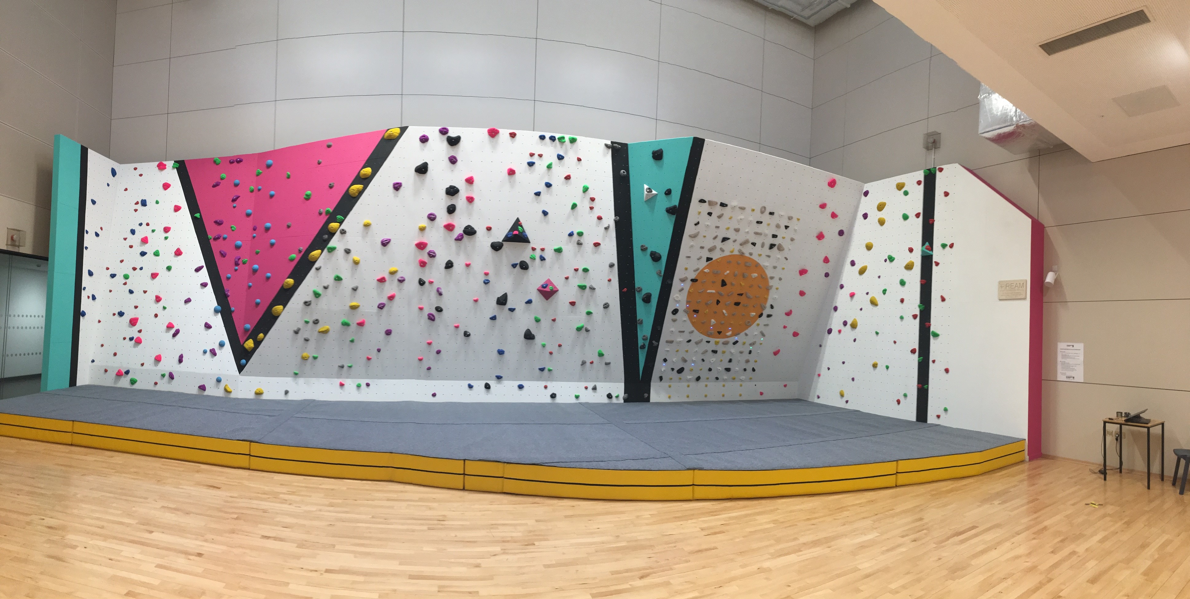 The climbing wall at Inverurie Community Campus