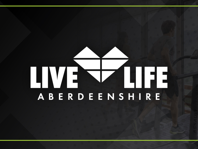 Live Life Aberdeenshire white logo on a purple banner